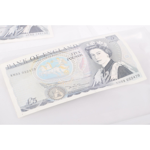 519 - A collection of eight uncirculated Bank of England £5 notes to include the following. Chief Cashier ... 