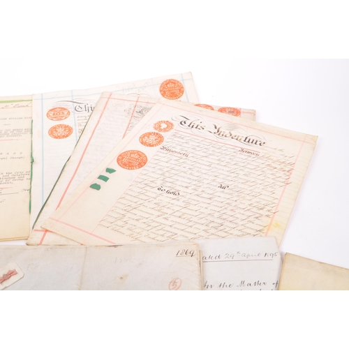 525 - A collection of 18th Century and later indentures, the deeds regarding money / finances, inheritance... 