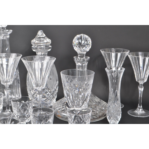 54 - A large collection of 20th Century vintage cut glass crystal items to include five decanters with st... 