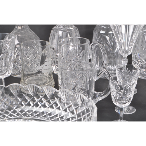 54 - A large collection of 20th Century vintage cut glass crystal items to include five decanters with st... 