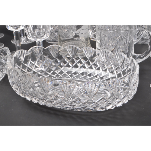 54 - A large collection of 20th Century vintage cut glass crystal items to include five decanters with st... 