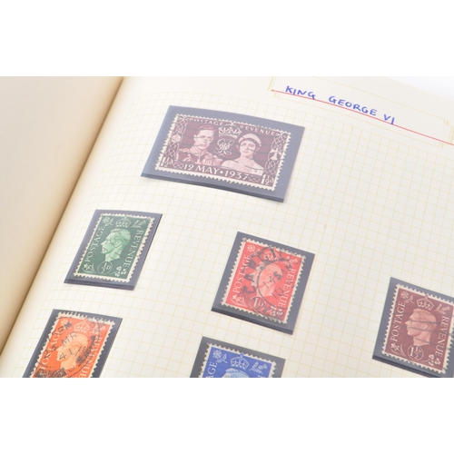 546 - A collection of 19th and 20th century British postal stamps. The stamps housed in a single stamp alb... 