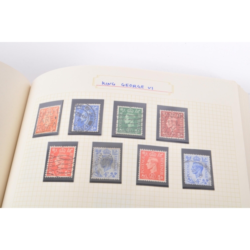 546 - A collection of 19th and 20th century British postal stamps. The stamps housed in a single stamp alb... 