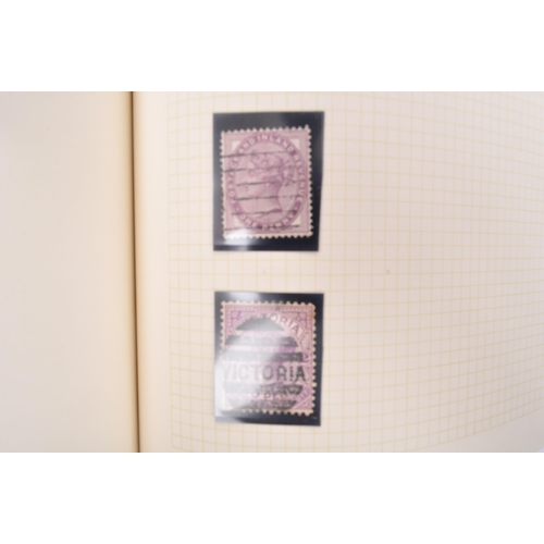 546 - A collection of 19th and 20th century British postal stamps. The stamps housed in a single stamp alb... 