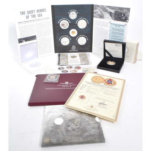 547 - The Royal Mint - A collection of UK silver proof coins to include 2019 Silver Half Sovereign, 2017 A... 