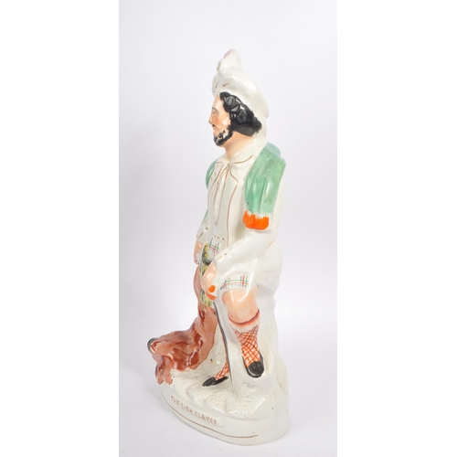 56 - A Victorian 19th century ceramic Staffordshire figure / statue. Circa 1860 depicting The Lion Slayer... 