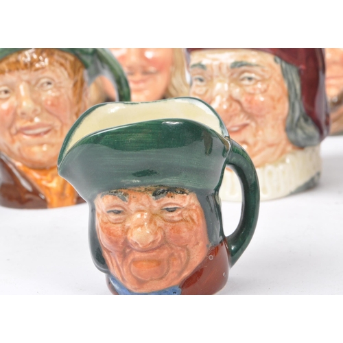 60a - Royal Doulton - Collection of small proportioned ceramic characters jugs. Mid 20th century to later ... 