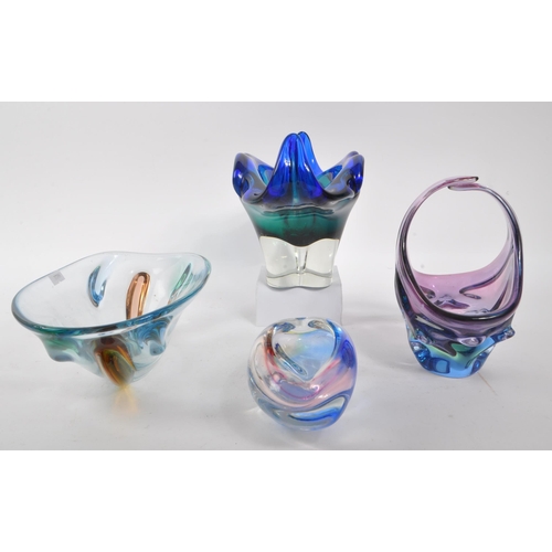 79 - A collection of mid 20th century hand blown studio art glass. Chribska Sklo Union manner comprising ... 