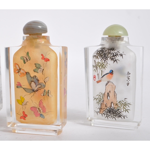 83 - A collection of six vintage 20th century Chinese glass scent bottles.The scent bottles each of recta... 