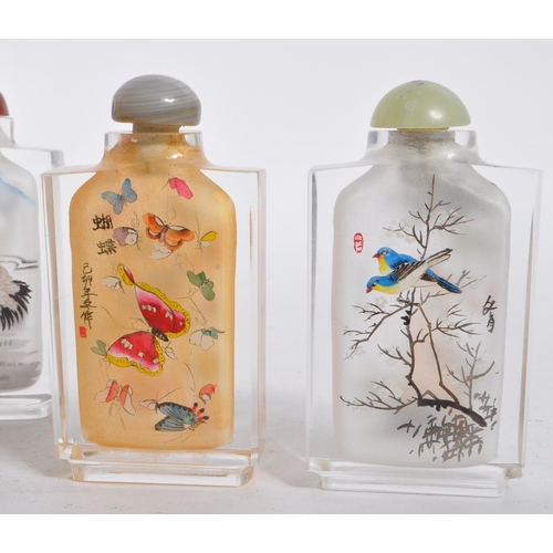 83 - A collection of six vintage 20th century Chinese glass scent bottles.The scent bottles each of recta... 