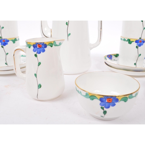 86 - Bisto - A 1930s Art Deco china coffee service. To include coffee cans, saucers, sugar bowl and milk ... 