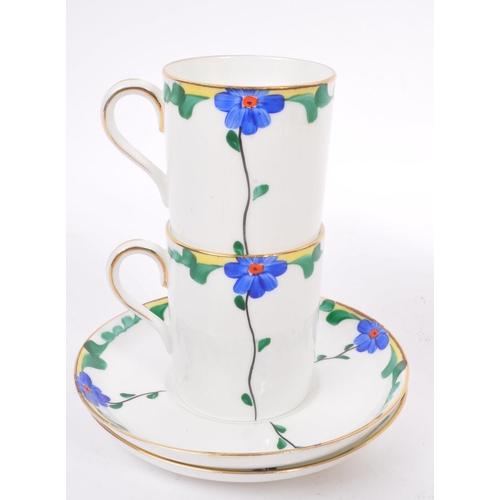 86 - Bisto - A 1930s Art Deco china coffee service. To include coffee cans, saucers, sugar bowl and milk ... 