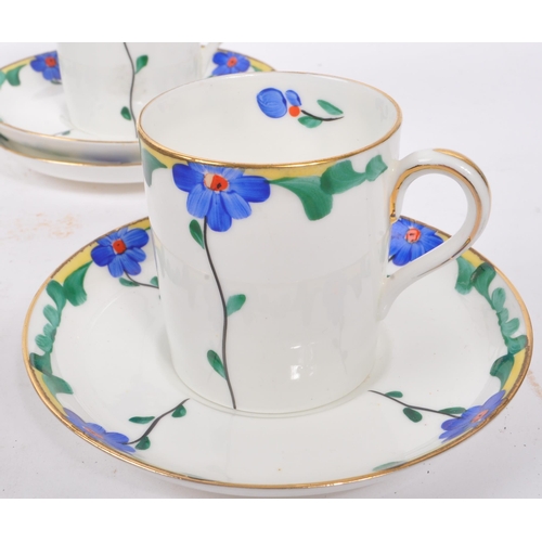 86 - Bisto - A 1930s Art Deco china coffee service. To include coffee cans, saucers, sugar bowl and milk ... 