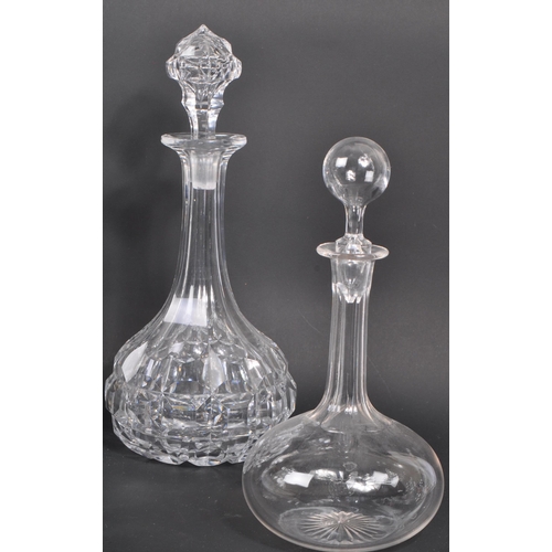 90 - A collection of George III & Victorian 19th century cut glass decanters. To include pairs of ring ne... 