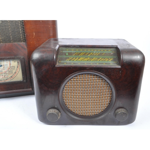 405 - HMV - An early 20th century 1930s HMV #653 valve radio, alongside a later 1950s Bush DAC 90 valve ra... 