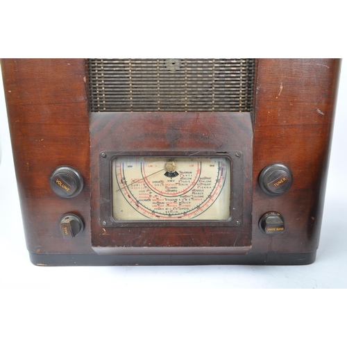 405 - HMV - An early 20th century 1930s HMV #653 valve radio, alongside a later 1950s Bush DAC 90 valve ra... 