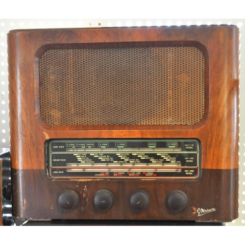 423 - A collection of vintage mid 20th century valve radios. The collection to include a Marconi T.9A radi... 