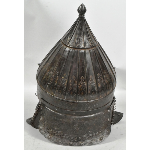 100 - A 19th Century made Ottoman Empire ceremonial helmet, a near replica of the prominent 16th Century e... 