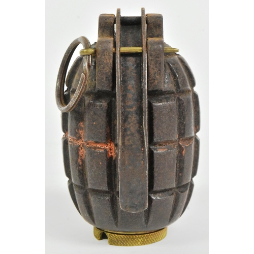 101 - A WWI First World War British Army INERT No. 5 mills bomb / hand grenade with lever, ring and pin. T... 