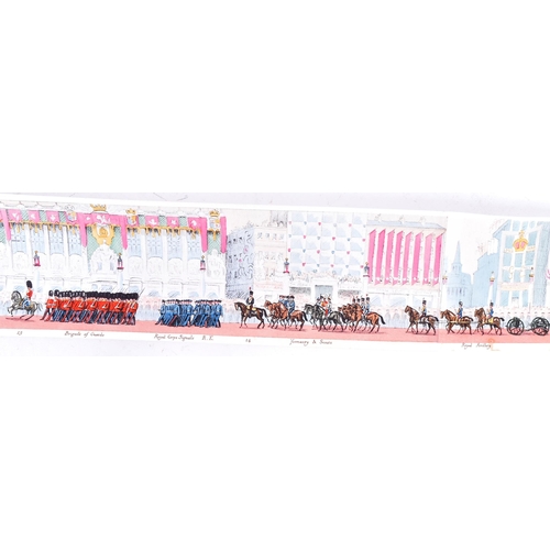 115 - Royal Interest - a hand coloured panorama of the Coronation Procession of Their Majesties King Georg... 