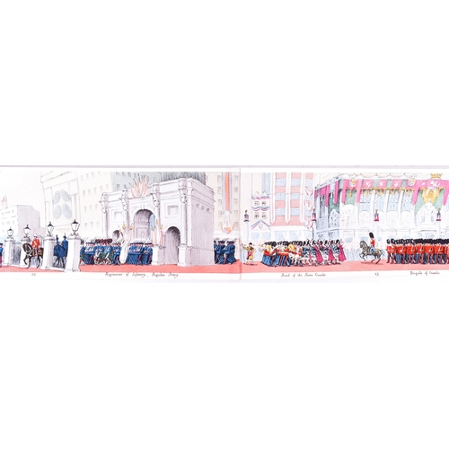 115 - Royal Interest - a hand coloured panorama of the Coronation Procession of Their Majesties King Georg... 