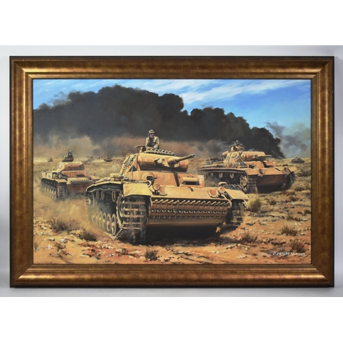 125 - David Pentland - an original oil on canvas painting titled ' Battle for Gazala ' by David Pentland. ... 