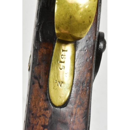 135 - A 19th Century Belgian Naval / Sea Service Percussion cap conversion pistol. Brass butt plate with l... 