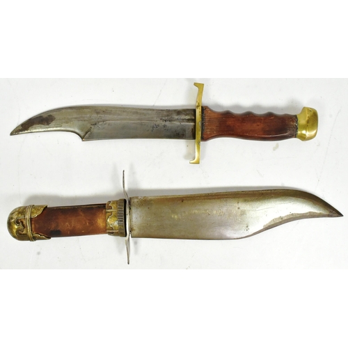 142 - Two vintage Bowie style hunting / bush knives comprising a German Carl Schlieper (Solingen) ' Africa... 