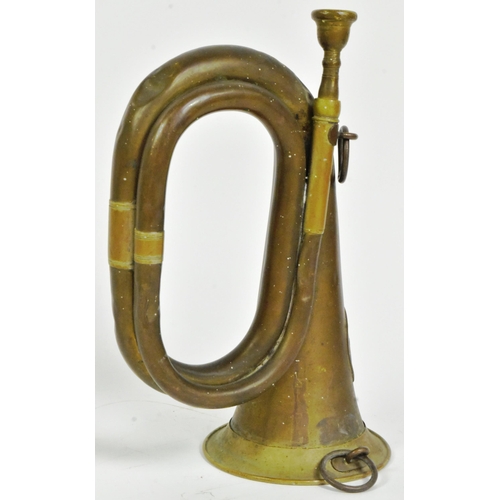 143 - A WWI First World War Imperial German / Prussian Army Infantry Officers bugle with an embossed natio... 