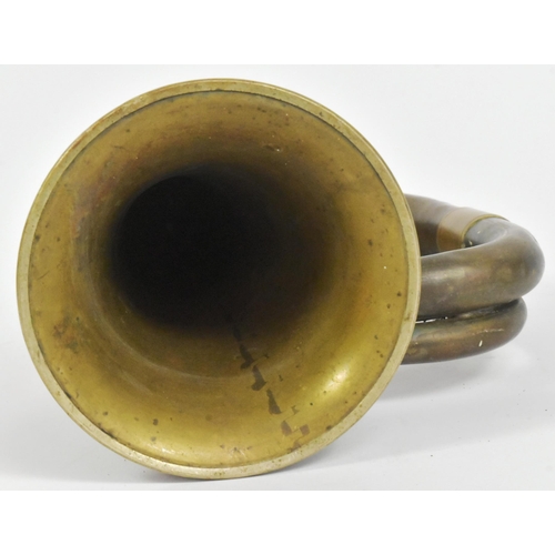 143 - A WWI First World War Imperial German / Prussian Army Infantry Officers bugle with an embossed natio... 