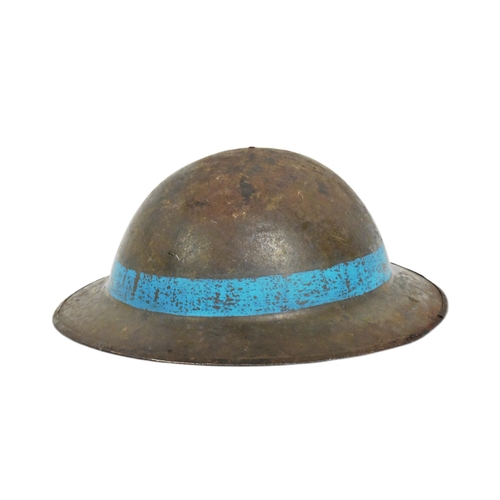 144 - A WWI First World War British Army Brodie helmet attributed to the 1st Battalion East Yorkshire regi... 