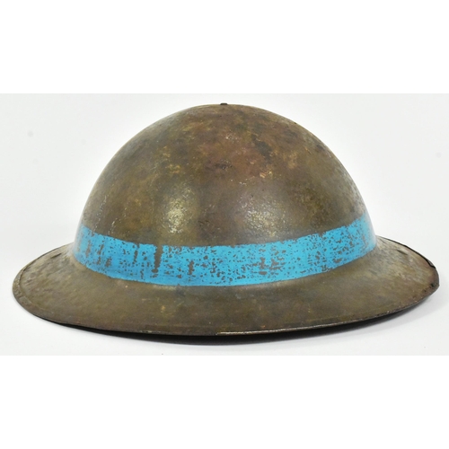 144 - A WWI First World War British Army Brodie helmet attributed to the 1st Battalion East Yorkshire regi... 