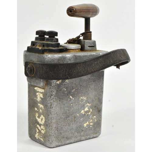 146 - A WWII Second World War Austrian made explosive detonator blasting box with leather carry handle. Me... 