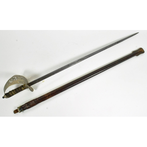 147 - An early 20th Century George V 1897 pattern dress sword. The sword with ball finial to the pommel, w... 