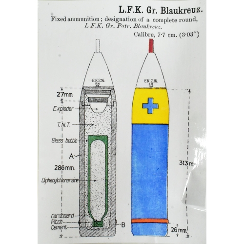 151 - A WWI First World War Imperial German Empire ' Clark D ' gas bottle along with two laminated sheets ... 