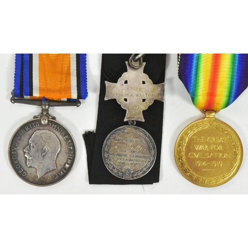 16 - A WWI First World War medal duo awarded to one 71128 Pte H. A Walton of the 27th Canadian Infantry. ... 