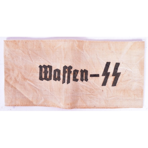 169 - A WWII Second World War Third Reich Nazi German Waffen SS armband along with a small SS linen sack s... 