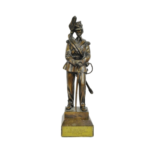 176 - A vintage circa 1970s bronze military figurine statue appearing to depict and American Civil war sol... 