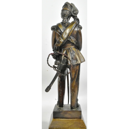 176 - A vintage circa 1970s bronze military figurine statue appearing to depict and American Civil war sol... 