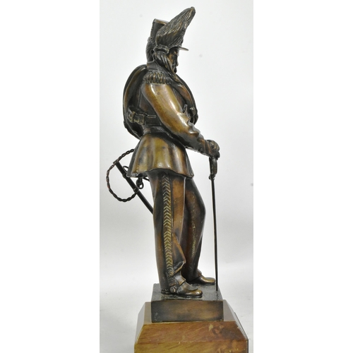 176 - A vintage circa 1970s bronze military figurine statue appearing to depict and American Civil war sol... 