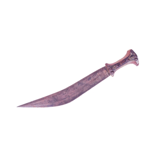 189 - An East African Afar People ( Ethiopian ) Gile / Jile dagger. Waisted wooden grip with applied circu... 