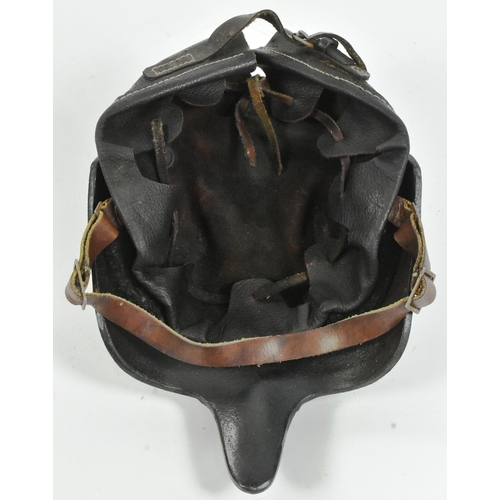 210 - A WWI First World War French Garde plate with replacement leather chin strap. Skull cap-style helmet... 