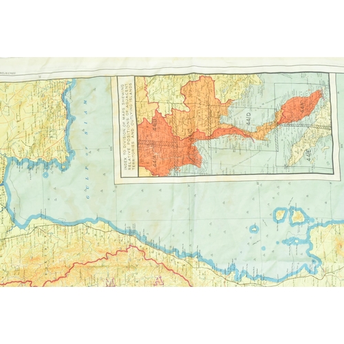 214 - A WWII Second World War related silk ' escape ' map of Burma / Thailand French Indo China. Double si... 