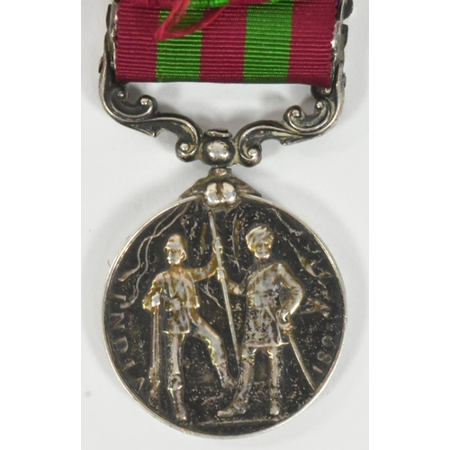 22 - A Victorian India Campaign medal with Tirah and Punjab Frontier clasps awarded to one Pte A Harde of... 