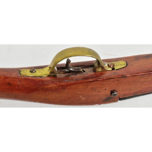 236 - A 19th Century percussion cap muzzle loading musket rifle. The lock plate engraved with scrolling mo... 