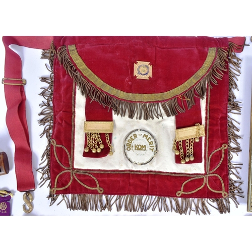 242 - Royal Antediluvian Order of Buffaloes - A collection of R.A.O.B masonic regalia to include; velvet a... 