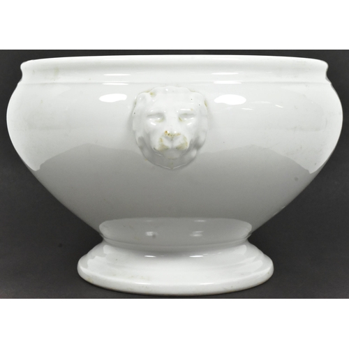 244 - A WWII Second World War 1940 dated Luftwaffe mess ceramic soup bowl / tureen. Decorated with lion fi... 