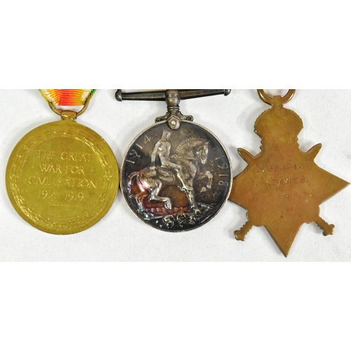 247 - A WWI First World War medal trio awarded to one J35331 C H Davies of the Royal Navy. Rank illegible.... 