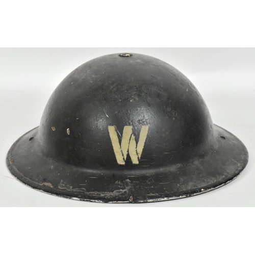 257 - A WWII Second World War Civil Defence ARP Air Raid Precautions Wardens steel brodie helmet. Dated 19... 