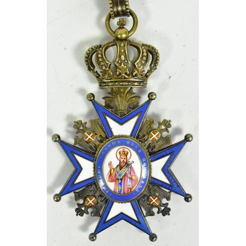 287 - World Orders & Decorations - Serbia - Order of St Sava medal. Silver-gilt and enamel, Bishop with re... 